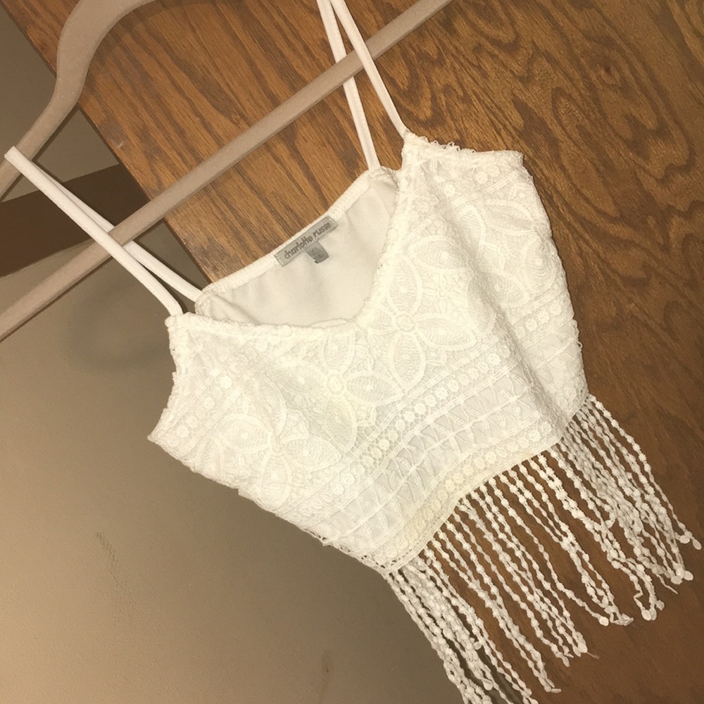 Crochet Fringed Crop Top